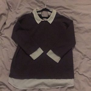 🚚 Ann taylor petite - sp - Mock two piece blouse.